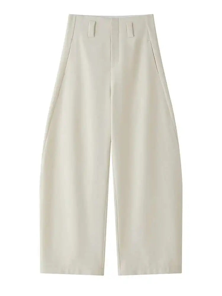 High Waist Purple Brief Shaped Elegant Long Wide Leg Pants New Trousers Women Fashion Tide Spring Autumn 2025 1DH9918