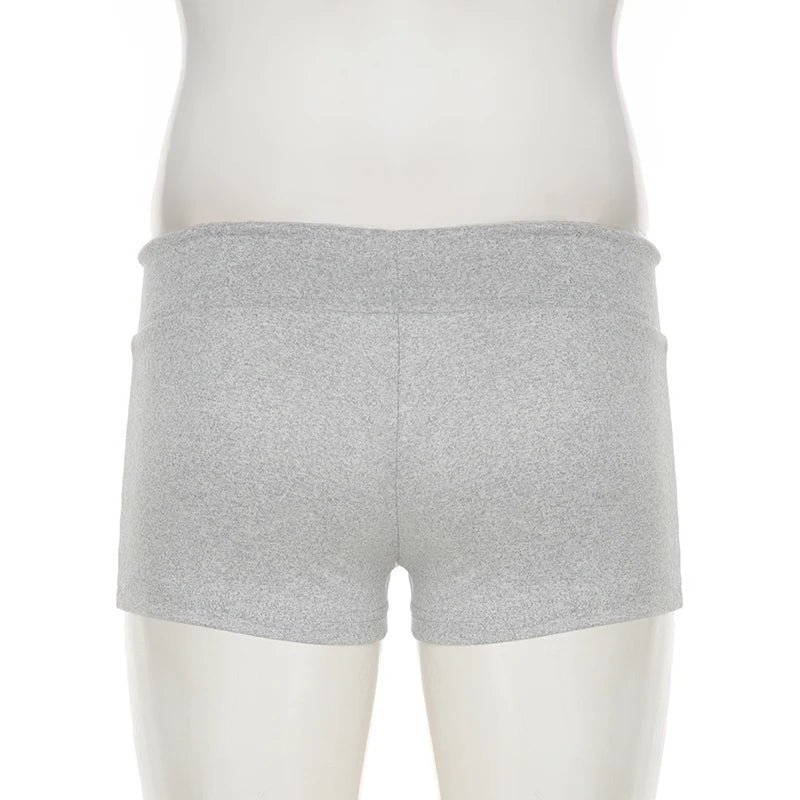 Casual Solid Drawstring Mini Micro Shorts Women's Skinny Sporty Knitted Short Bottoms Summer Basic Yoga Homewear New