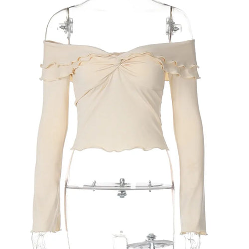 Load image into Gallery viewer, Slim Sexy Skirt Two Piece Sets Women Strapless Long Sleeve Crop Top And Hot Mini Skirt Female Party Two Piece Sets
