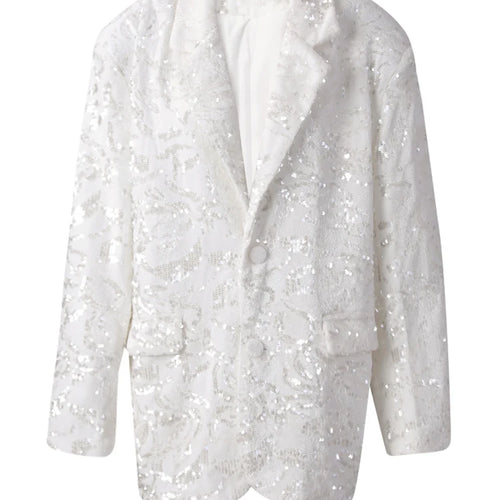 Load image into Gallery viewer, Women Red Sequins Shining Big Size Elegant Blazer New Lapel Long Sleeve Jacket Fashion Tide Spring Autumn 2025 CPG3014
