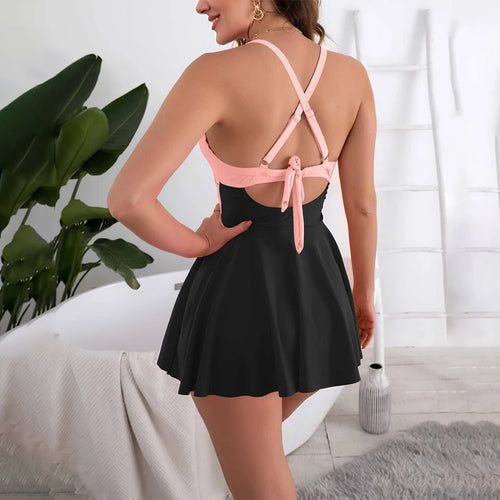 Load image into Gallery viewer, 9 Colors Large Size Swimsuit Dress Female Plus Size One Piece Swimsuit Women 2024 Sexy Swimwear Push Up Bathing Suit
