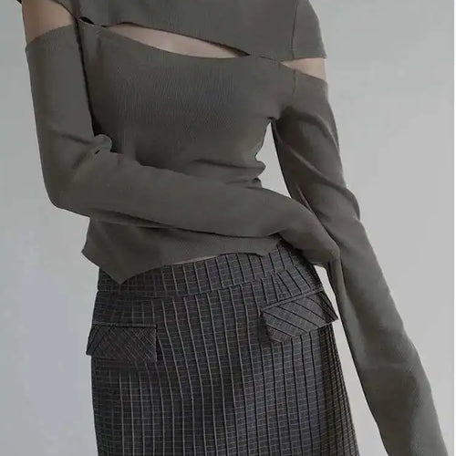 Load image into Gallery viewer, Cut-out Green Knitting Sweater Loose Fit Round Neck Long Sleeve Women Pullovers New Fashion Spring Autumn 2025 1DF4912
