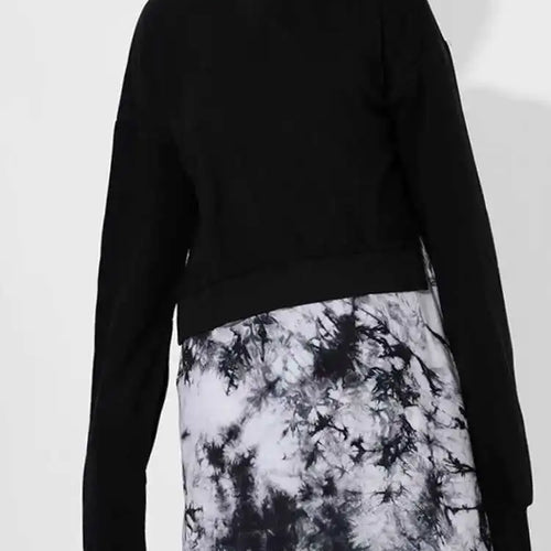 Load image into Gallery viewer, Loose Fit Black Backless Bandage Sweatshirt New Round Neck Long Sleeve Women Big Size Fashion Spring Autumn 2025 JO28401
