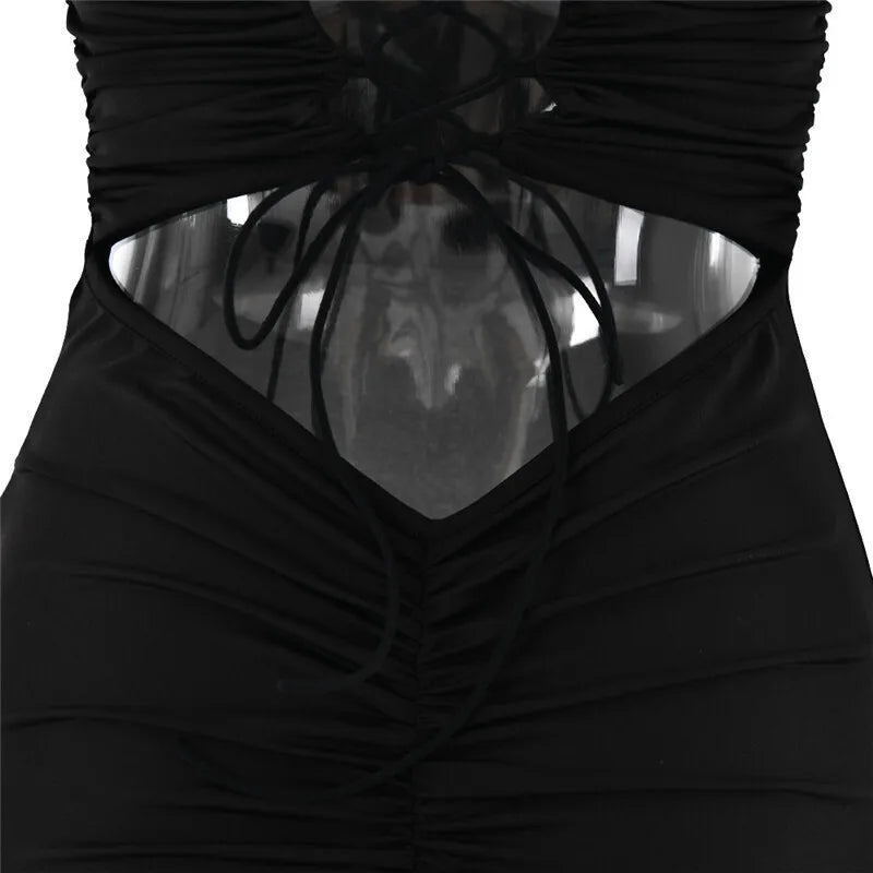 Strapless Backless Lace-up Maxi Dress For Women Summer New Off-shoulder Sleeveless Bodycon Club Party Long Dress