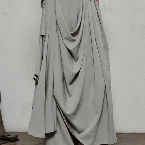 Load image into Gallery viewer, High Waist Khaki Gray Irregular Pleated Spliced Long Wide Leg Pants New Trousers Women Fashion Spring Autumn 2025 1DJ1181
