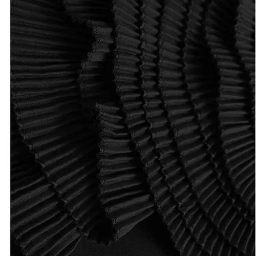 Load image into Gallery viewer, Women Black Three-dimensional Flower Lace Big Size Dress New Turtleneck Short Sleeve Fashion Spring Autumn 2025 1DH8218
