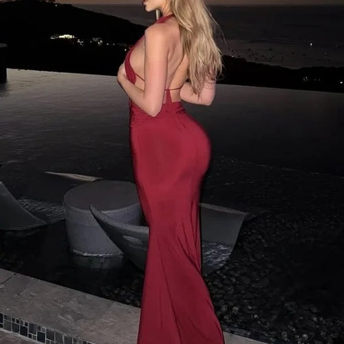Load image into Gallery viewer, Sexy Deep V Backless Bodycon Party Club Evening Dress Set Women Spring Summer New 2025 Slim Sleeveless Top Female Set
