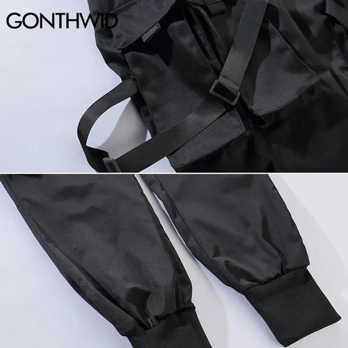 Load image into Gallery viewer, Ribbon Buckle Multi-Pockets Harem Joggers Pants Streetwear 2023 Men Hip Hop Casual Cargo Sweatpants Trousers Pants Male
