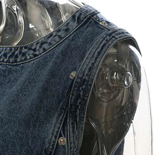 Load image into Gallery viewer, Women Blue Denim Button Many Ways Wear Dress New Round Neck Long Sleeve Loose Fit Fashion Tide Spring Autumn 2025 17A8518
