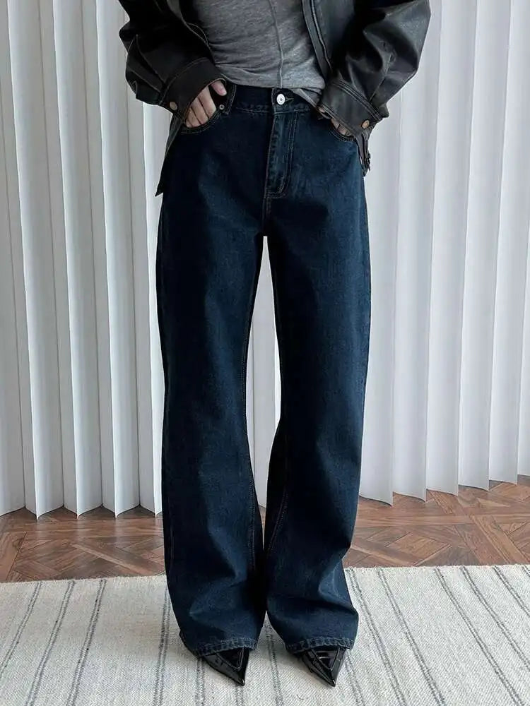 High Waist Blue Denim Casual Long Vintage Wide Leg Jeans New Women Trousers Fashion Tide Spring Autumn 2025 1DH7731