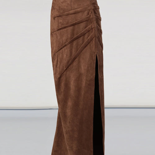 Load image into Gallery viewer, Solid Slimming Spliced Folds Fashion Skirts for Women High Waist Split Patchwork Belt Temperament Skirt Female New
