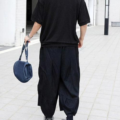 Load image into Gallery viewer, High Elastic Waist Black Pleated Brief Calf-Length Pants New Trousers Women Fashion Tide Spring Autumn 2025 1DJ0226
