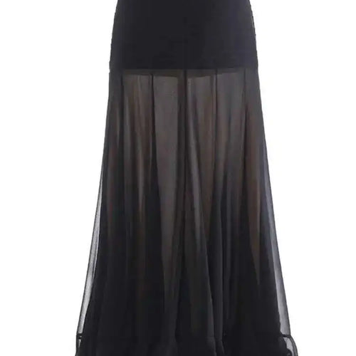 Load image into Gallery viewer, High Waist Black Pleated Chiffon Mesh Elegant Long Half-body Skirt Women Fashion Tide New Spring Autumn 2025 1DH9156
