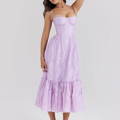 Load image into Gallery viewer, Sexy Spaghetti Strap Patchwork Long Dress Women New Summer Embroidered Skirt Slim Backless Party Club Evening Dress
