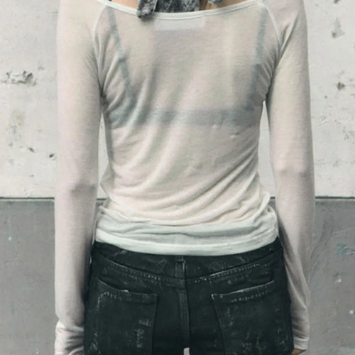 Load image into Gallery viewer, Y2k Aesthetic Vintage Letter Print Tshirts Women Harajuku Gothic Punk Basic T-shirt 2025 Streetwear Slim Bottoming Tees Femme
