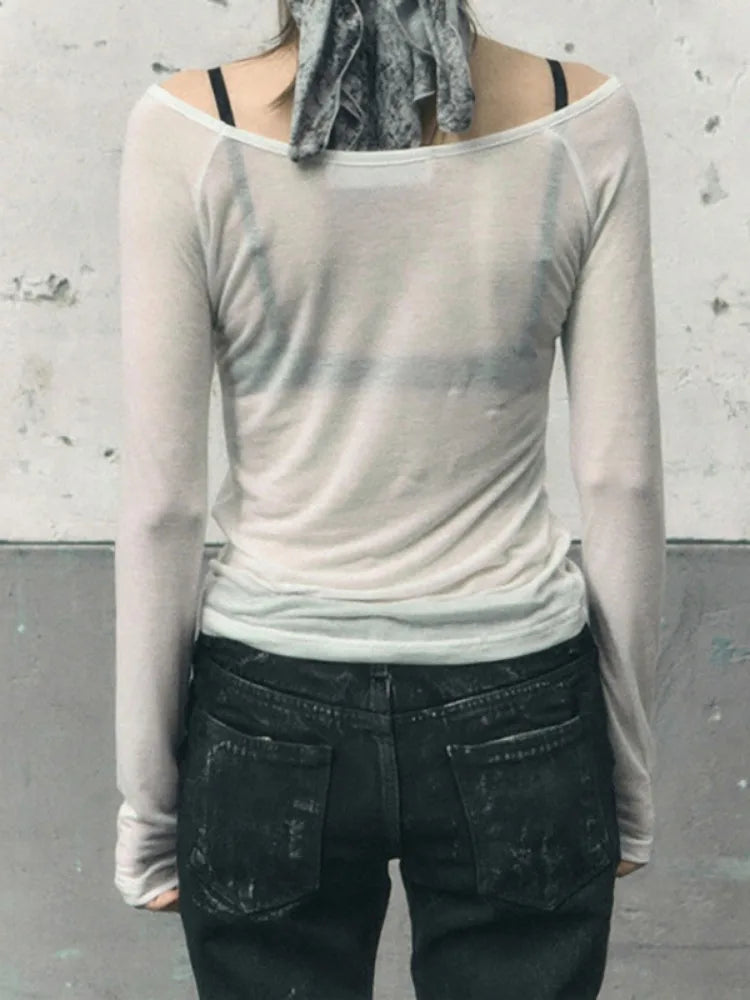 Y2k Aesthetic Vintage Letter Print Tshirts Women Harajuku Gothic Punk Basic T-shirt 2025 Streetwear Slim Bottoming Tees Femme