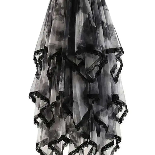 Load image into Gallery viewer, High Elastic Waist Red Irregular Lace Mesh A-line Midi Half-body Skirt Women Fashion Tide New Spring Autumn 2025 1DH9407
