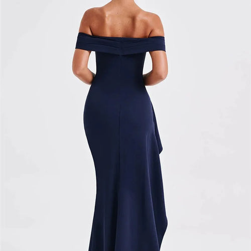 Load image into Gallery viewer, Elegant Off-shoulder High Split Maxi Dress Women Fashion Strapless Sleeveless Backless Bodycon Club Party Sexy Dress
