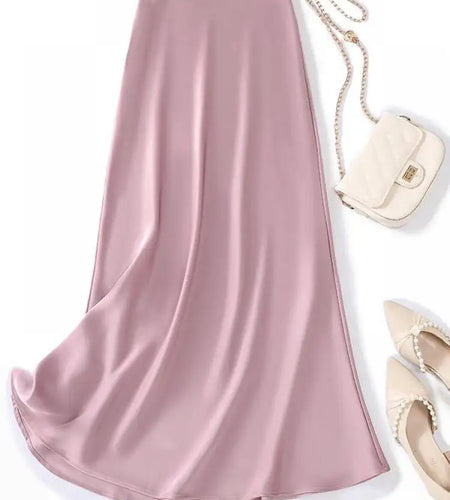 Korean Fashion Solid Elegant High Waist Zipper Long Skirt Women's Summer Vacation Party Wrapped Hip A-line Skirt 2024 Streetwear