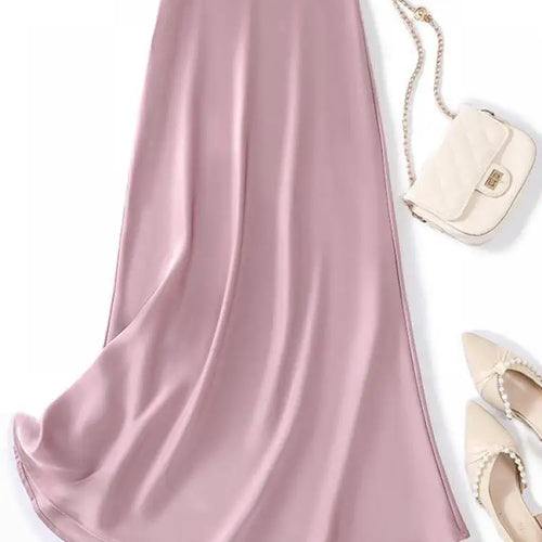 Load image into Gallery viewer, Korean Fashion Solid Elegant High Waist Zipper Long Skirt Women's Summer Vacation Party Wrapped Hip A-line Skirt 2024 Streetwear
