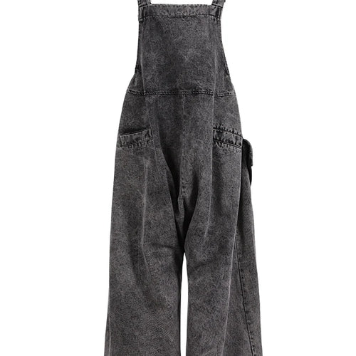 Load image into Gallery viewer, High Waist Blue Pocket Big Size Denim Overalls Trousers New Loose Fit Pants Women Fashion Tide Spring Autumn 2025 1K16401

