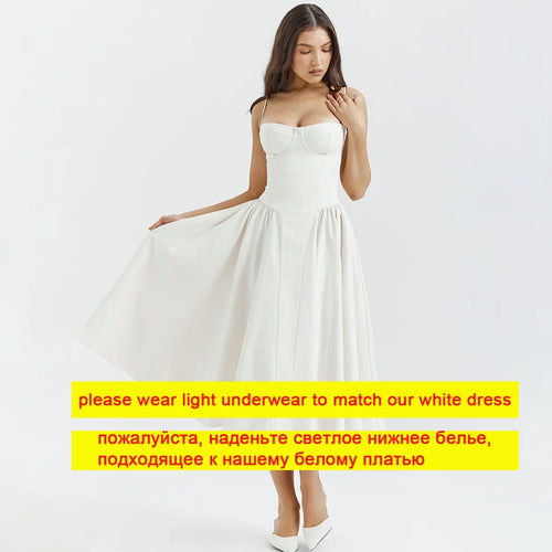 Load image into Gallery viewer, Pink Summer Dress 2024 New Arrivals Spaghetti Strap Elegant Midi Dress Fit and Flare Dress Sexy Women's Clothing
