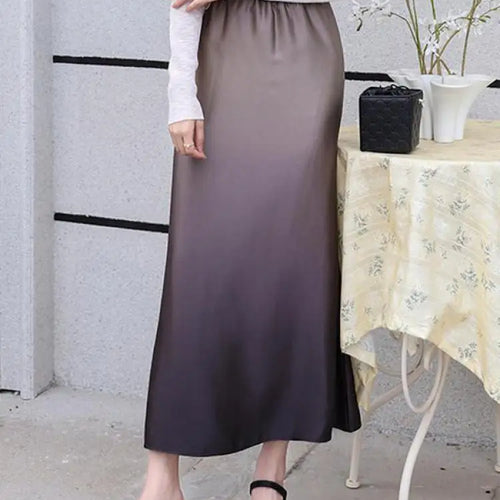 Load image into Gallery viewer, Spring Summer Gradient High Waisted Pleated Skirt Women Clothes French Vintage Elegant Vacation Party Long Skirt Streetwear Chic
