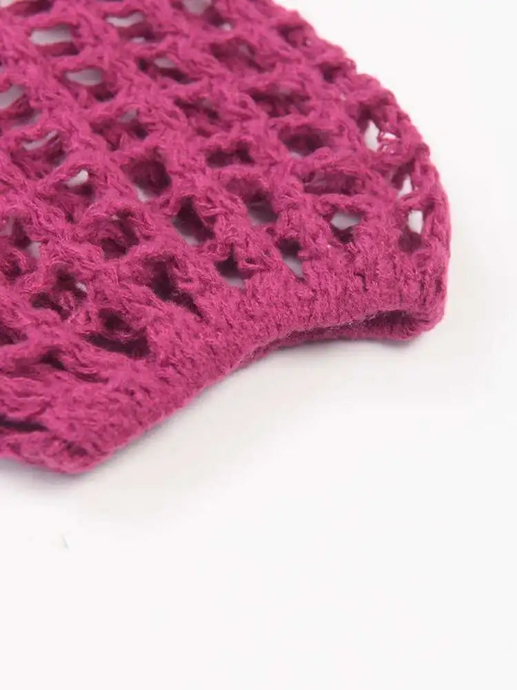 Women Black Knittng Hollow Out Big Size Long Dress New Round Neck Long Sleeve Fashion Tide Spring Autumn 2025 5WA10401