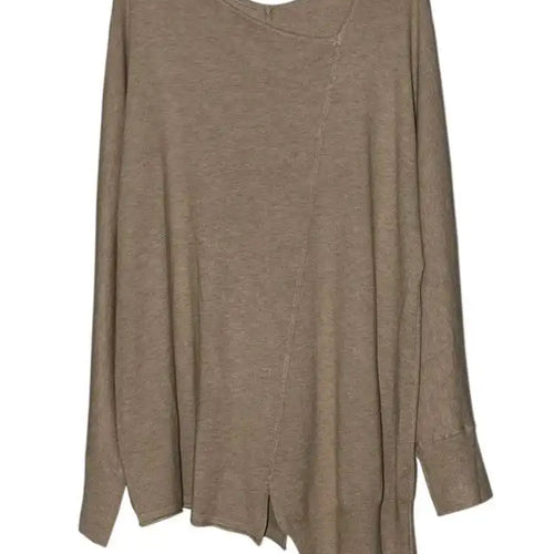 Load image into Gallery viewer, Women Gray Black Brief Irregular Big Size Casual T-shirt New V-Neck Long Sleeve Fashion Tide Spring Autumn 2025 1DJ0234
