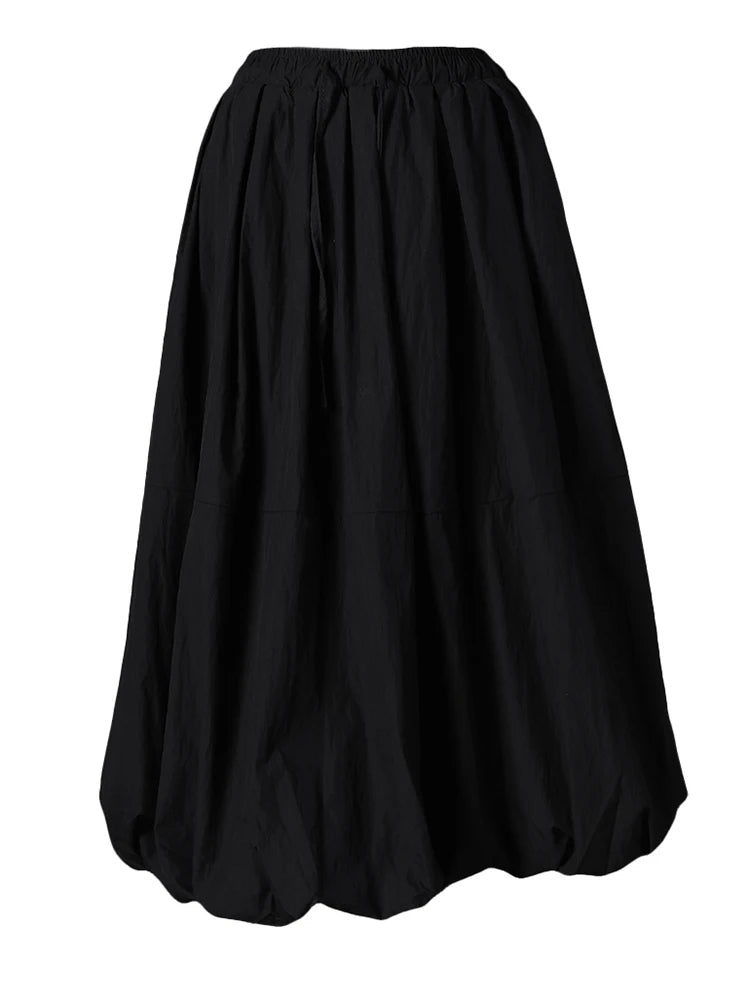 High Elastic Waist White Spliced Brief Casual A-line Half-body Skirt Women Fashion Tide New Spring Autumn 2025 CPG2827