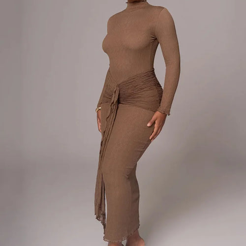 Load image into Gallery viewer, Elegant Long Sleeved Lace Patchwork Bodycon Party Club Evening Dress For Autumn Winter 2025 New Long Dress Slim Vestido
