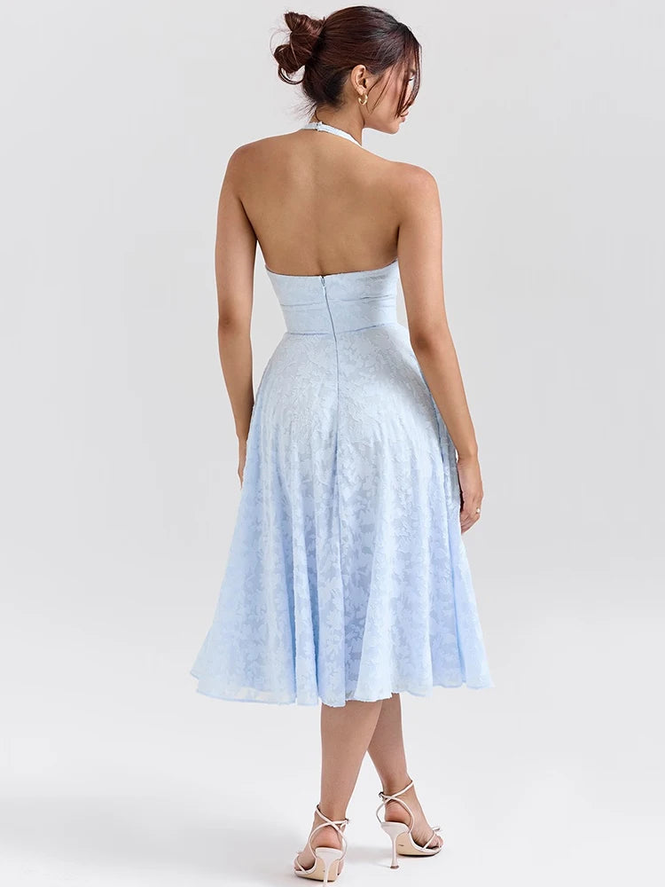 Elegant Sleeveless Bodycon Pleated Women Dress Sexy Backless Zipper Party Club Evening Dress Deep V Collar Party Vestido