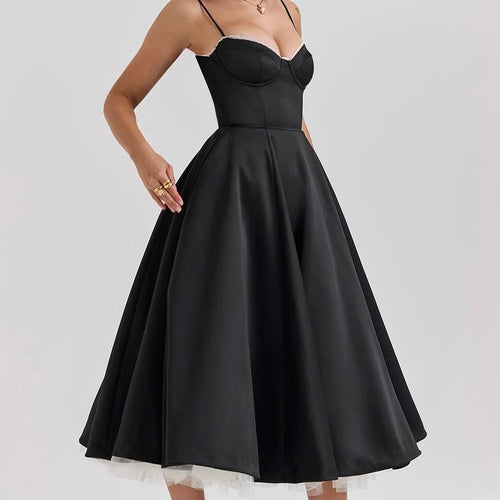 Load image into Gallery viewer, Elegant A-line Backless Sexy Midi Dress For Women Fashion Spaghetti Strap Sleeveless Loose Club Party Sexy Dress New
