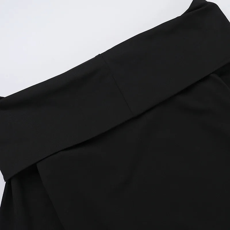 Off-shoulder Long Sleeve Sexy Mini Dress For Women Contrast Color Patchwork Strapless Backless A-line Sexy Dress