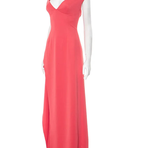 Load image into Gallery viewer, Off-shoulder Backless Split Sexy Maxi Dress Women Gown Pink Summer New Zipper Strapless Evening Club Party Long Dress
