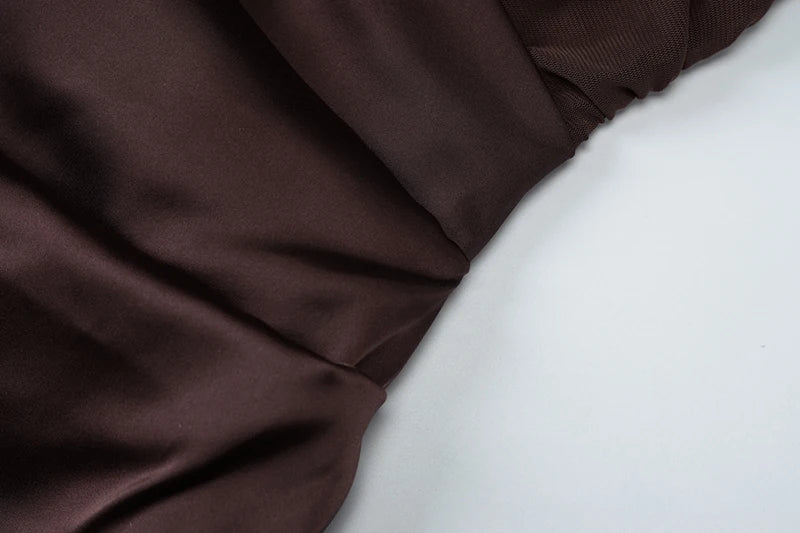 Mesh Patchwork Backless Sexy Maxi Dress For Women Gown Fashion Halter Sleeveless Strapless Bodycon Club Long Dress