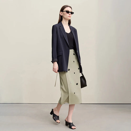 Load image into Gallery viewer, Women's Skirt 2026 Spring New Office Lady Anti-wrinkle Nail Flower Midi Skirt Elegant Versatile Women's Clothing 12621008
