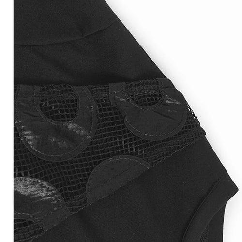 Load image into Gallery viewer, Black Dot T-shirt Hollow Out Skirt Two Pieces Suit New Round Neck Short Sleeve Women Fashion Spring Summer 2025 1DJ1100
