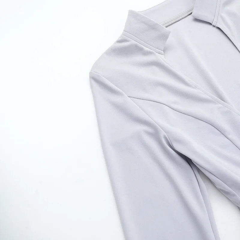 Gray Long Sleeve Sexy Mini Dress Women Solid V Neck High Waist A-line Club Party Pleated Sexy Dress Elegant Clubwear