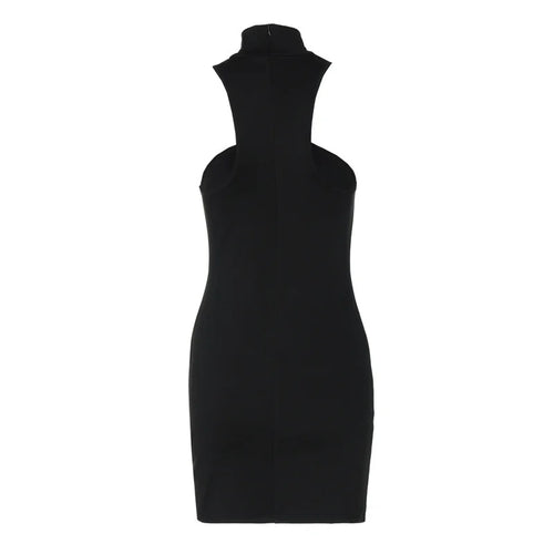 Load image into Gallery viewer, Summer Sleeveless Sexy Mini Dress Women Fashion Metal Ring Turtleneck Off-shoulder Strapless Club Party Dress Y2k
