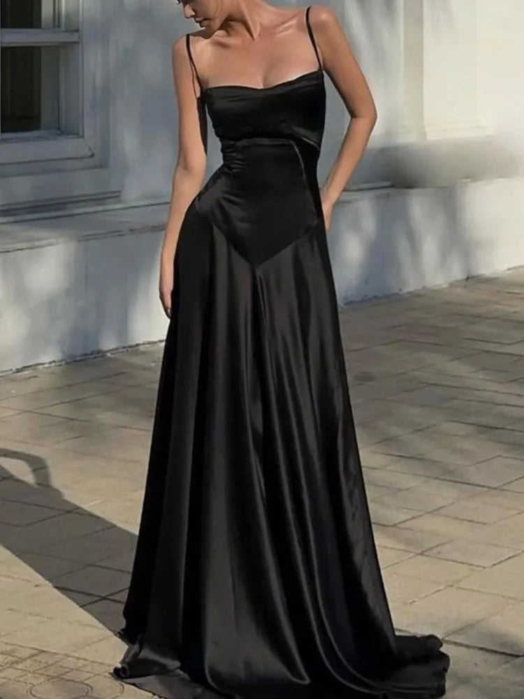 Sexy Camisole Slim Backless Long Dress For Women Elegant Sleeveless Party Club Evening Dress Summer New 2025 Vestidos