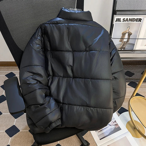 Load image into Gallery viewer, American Style Men&#39;s Thick Cotton Jackets Standing Collar Casual Solid Color Winter Versatile Male Padded Coats 9C9275
