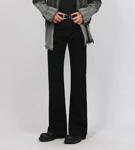 Male Denim Pants New American Cleanfit Micro Flared Jeans Men's Simple Slimming Straight Leg Trousers Trendy 2025 9W1426