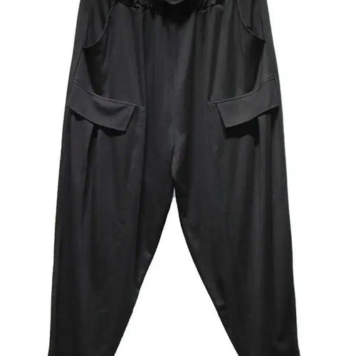 Load image into Gallery viewer, High Elastic Waist Black Brief Pocket Casual Harem Pants New Trousers Women Fashion Tide Spring Autumn 2025 1DJ0607
