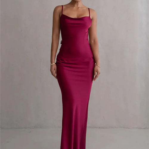 Load image into Gallery viewer, Floral Draped Backless Maxi Long Dress For Women Fashion Spaghetti Strap Sleeveless Bodycon Evening Party Dress Elegant
