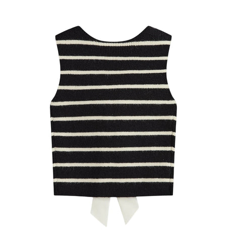 Knitted Vest Women Summer Clothes Crew Neck Sleeveless Bow Tie Back Sweater Tank Tops T Shirts y2k Clothing Streetwear