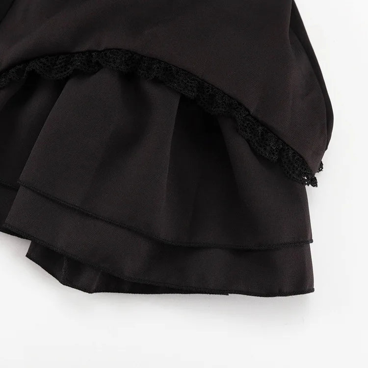 Sleeveless Ruffled Sexy Mini Dress For Women Robe Spaghetti Strap Backless Lace-up Bodycon Dress Elegant Clubwear