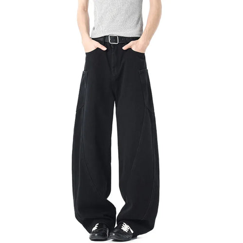 Load image into Gallery viewer, Men's Jeans New American High Street Design Loose Solid Color Washed Casual Male Straight Leg Denim Pants Spring 2025
