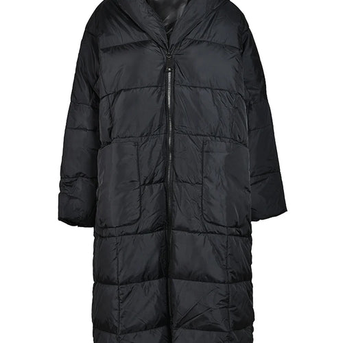 Load image into Gallery viewer, Big Size Long Hooded Cotton-padded Coat Long Sleeve Loose Fit Women Parkas Fashion Tide New Autumn Winter 2025 JD1210
