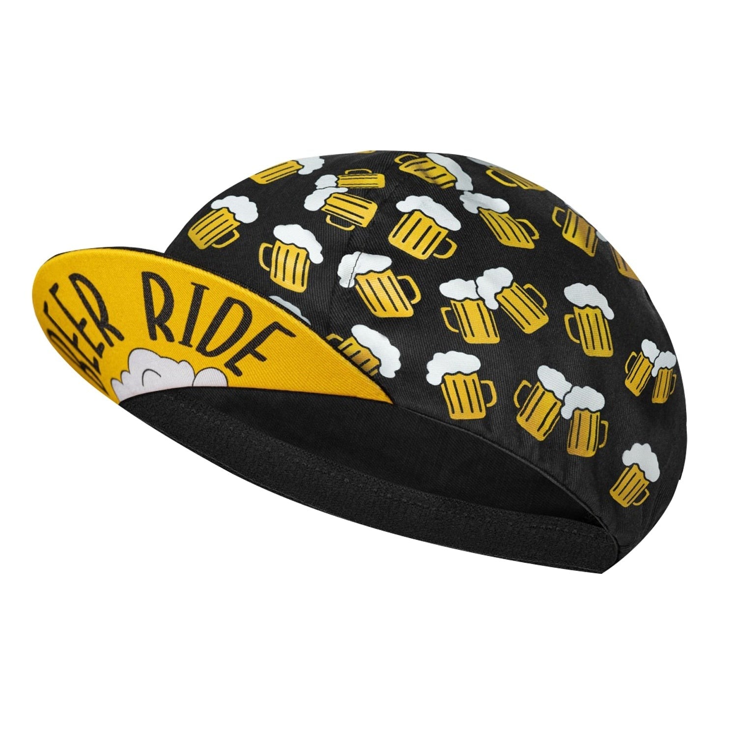 Classic Retro Black  Beer Polyester Bicycle Men's Caps Quick Dry Breathable Summer Sports Cycling Balaclava Cool